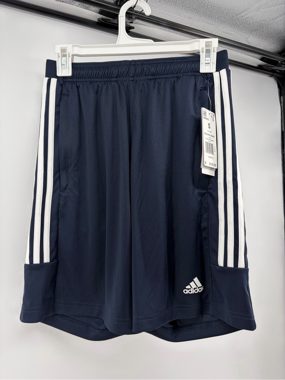 Adidas Men’s Aeroready 3 Stripe PES Shorts- Navy Blue- Size S- NWT